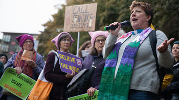 Crosscut rally image Local community members at a rally